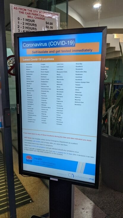 Covid19 Hospital Entrance Digital Signage