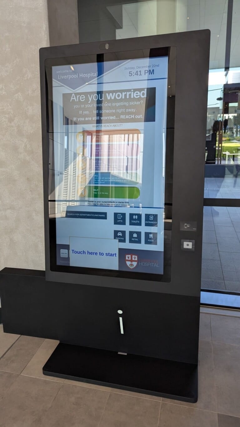 Liverpool Hospital Wayfinding Touch Kiosk