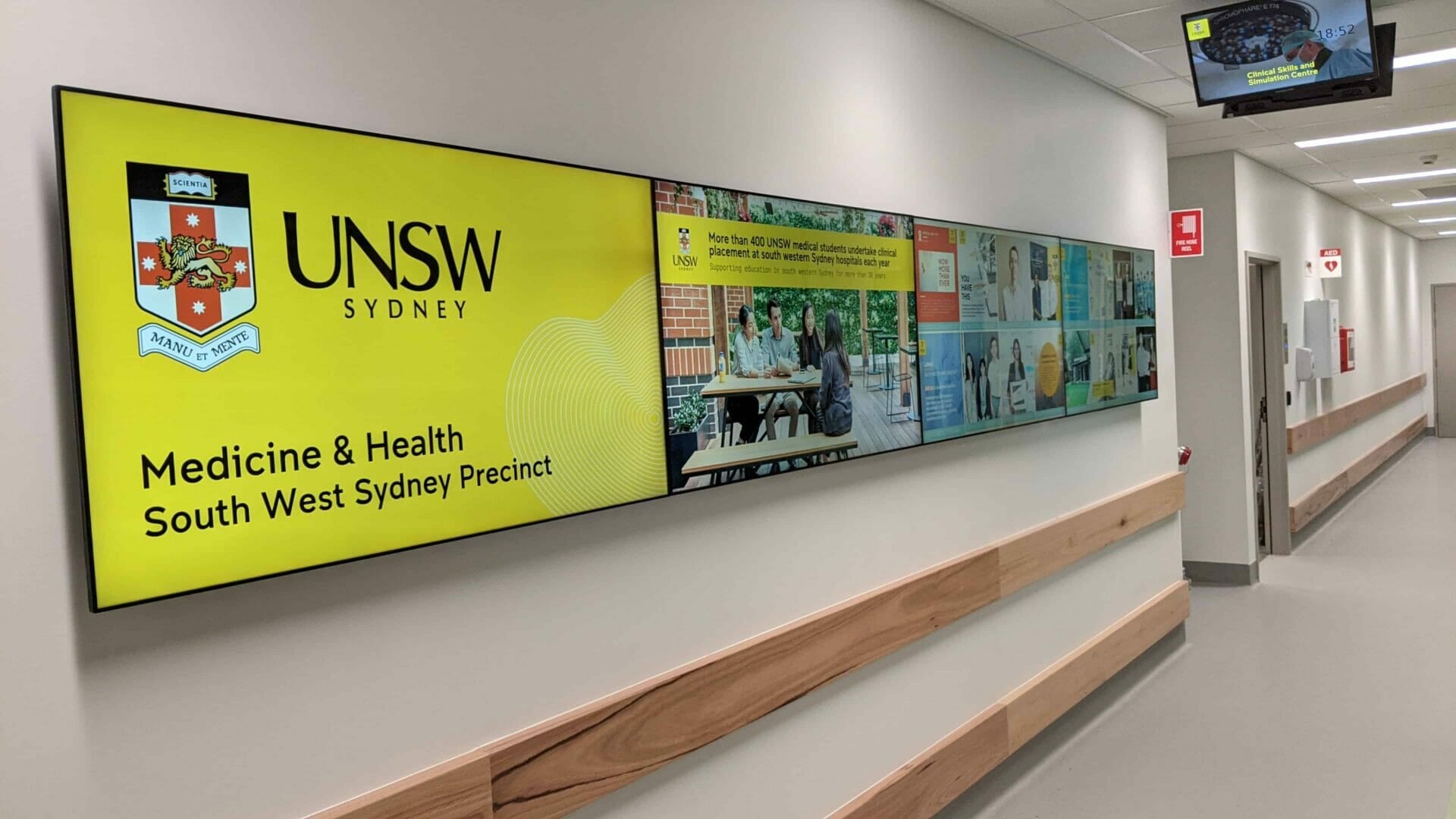 University Corridor Video Wall Display